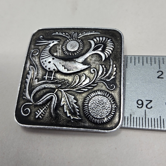 FireBird, Rare Soviet Brooch Bird Pin Animal Sin Sunflower Light Metal USSR 70's - Picture 7 of 9